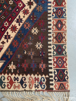 Turkish Anatolian Antique Kilim ( 397 X 172Cm) Kilim
