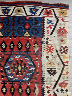 Turkish Anatolian Hotamisia Konya Kilim Mounted (250 X 110Cm)