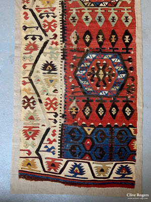 Turkish Anatolian Hotamisia Konya Kilim Mounted (250 X 110Cm)