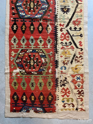 Turkish Anatolian Hotamisia Konya Kilim Mounted (250 X 110Cm)