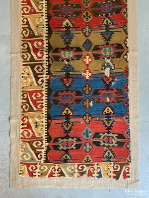 Turkish Anatolian Large Kilim Mounted (465 X 110Cm)