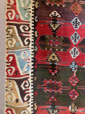 Turkish Anatolian Large Kilim Mounted (465 X 110Cm)