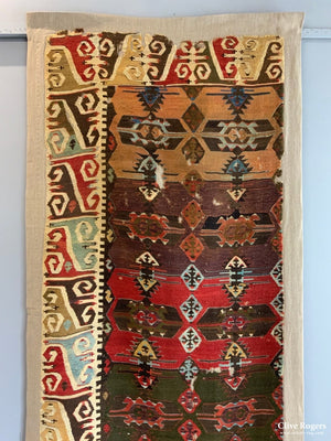 Turkish Anatolian Large Kilim Mounted (465 X 110Cm)