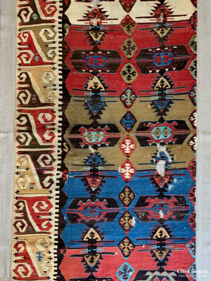 Turkish Anatolian Large Kilim Mounted (465 X 110Cm)