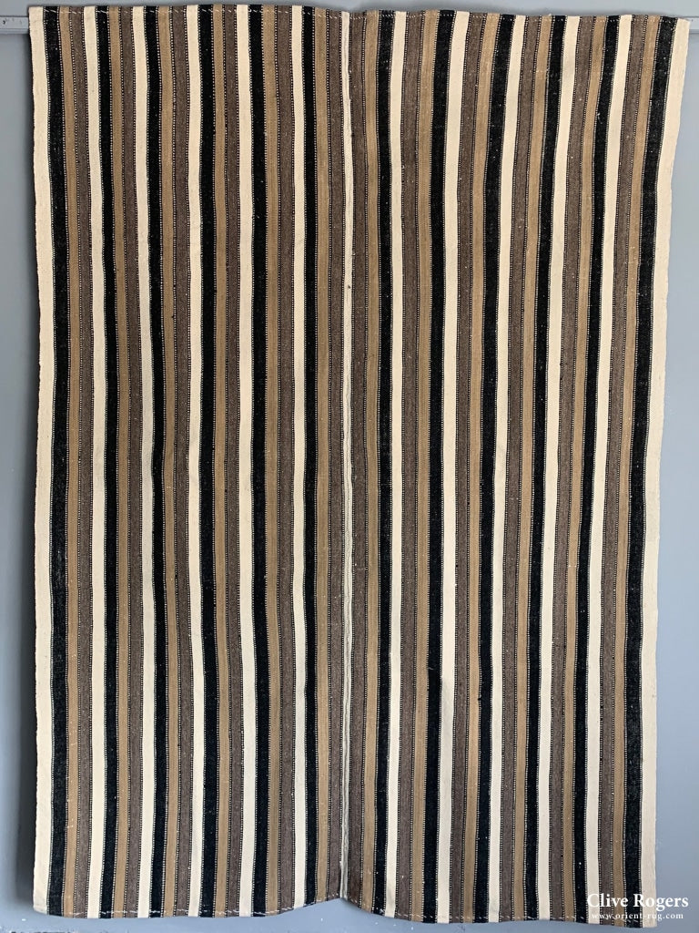 Turkish Anatolian Warpface Flatweave In Natural Sheeps Wool Colours Mid 20Th Cent Flatweave