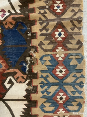 Turkish Antique Anatolian Kilim (405 X 89 Cm) Kilim Runner