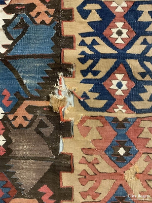 Turkish Antique Anatolian Kilim (405 X 89 Cm) Kilim Runner