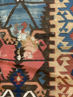 Turkish Antique Anatolian Kilim (405 X 89 Cm) Kilim Runner