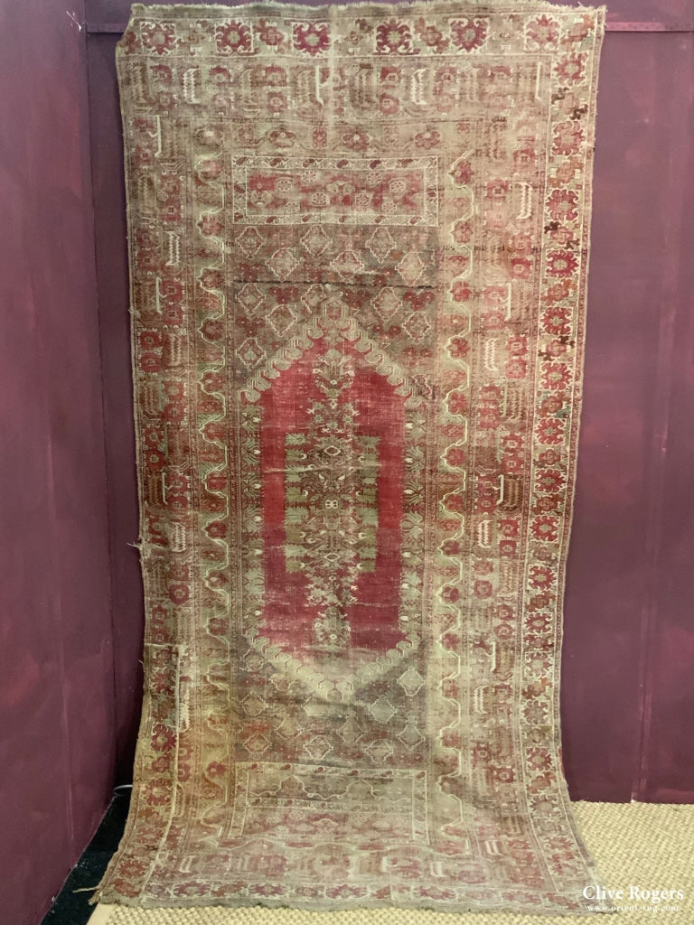 Turkish Antique Ghiordes Carpet (333 X 163Cm)