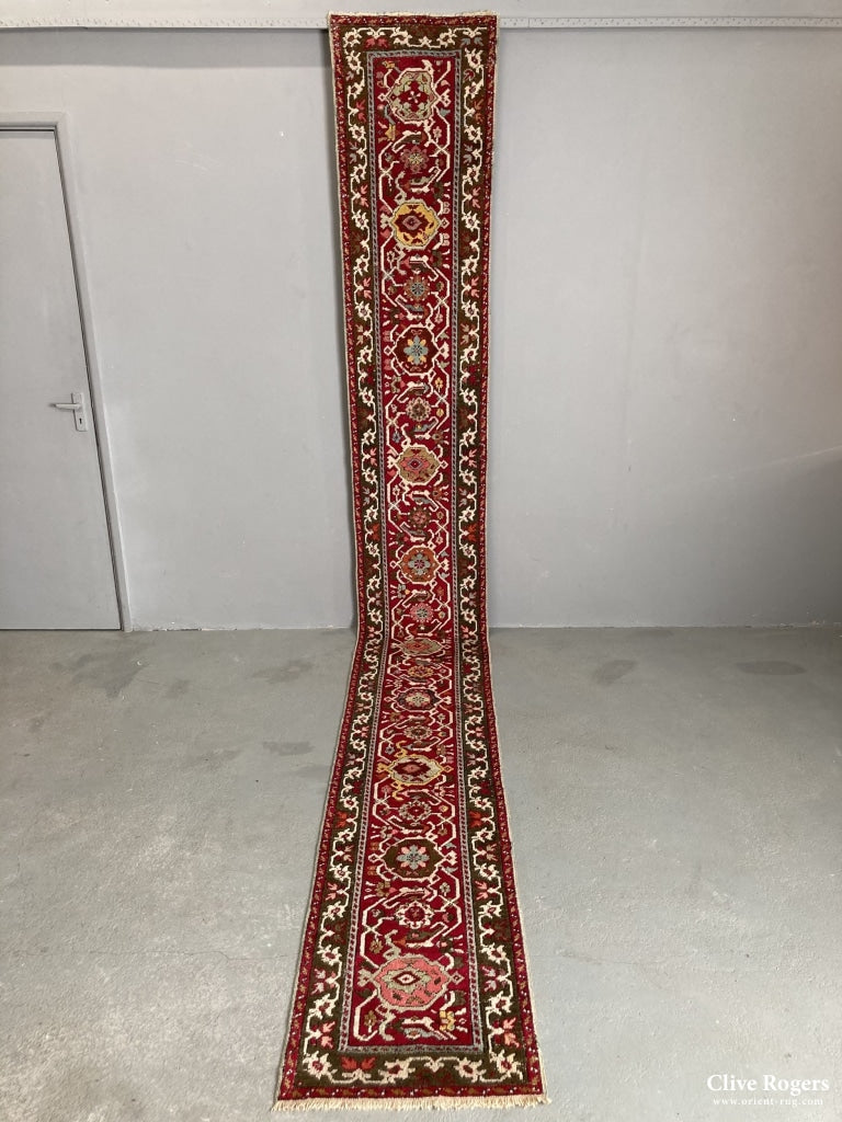 Antique Turkish Ghiordes Narrow Runner Circa 1870 Runner