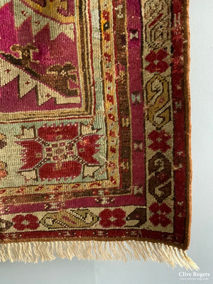 Turkish Antique Kirshehir Prayer Rug ( Af ) 135 X 90 Cm