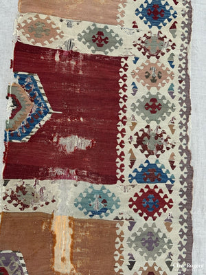 Turkish Antique Mounted Kilim Fragment (336 X 96Cm) Kilim