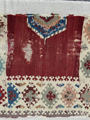 Turkish Antique Mounted Kilim Fragment (336 X 96Cm) Kilim