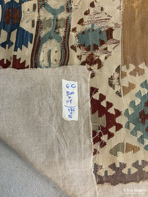 Turkish Antique Mounted Kilim Fragment (336 X 96Cm) Kilim