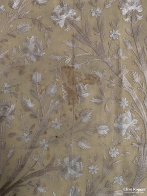 Turkish Ottoman Silk Embroidered Hanging On Fine Wool (Af) Late 19Th Cent Embroidery