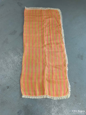 Turkish Diaphonise Antique Stripped Silk Guaze Bedcover (197 X 177Cm)