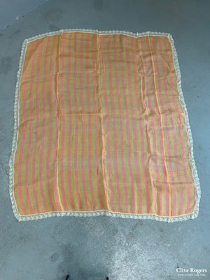 Turkish Diaphonise Antique Stripped Silk Guaze Bedcover (197 X 177Cm)
