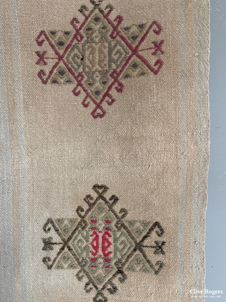 Turkish Heavy Cotton Cicim Floor Cover Circa 1950 Floor