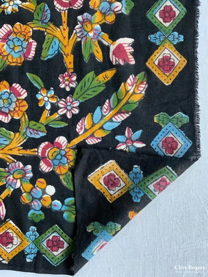 Turkish Kandili Cotton Woodblock Print (85 X 83Cm)