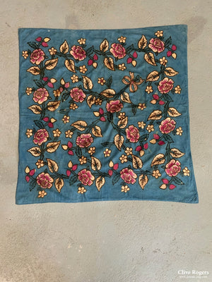 Turkish Light Cotton Blue Handblock Print (94 X 90Cm)