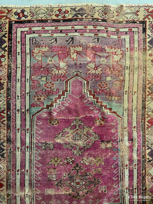 Turkish Kershehir Antique Prayer Rug ( 143 X 103Cm )