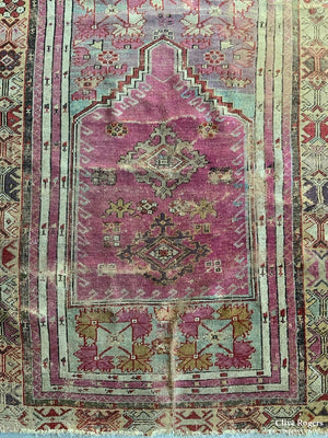 Turkish Kershehir Antique Prayer Rug ( 143 X 103Cm )