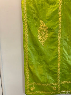 Turkish Ottoman Embroidery On Shot Silk ( 196 X 140Cm)