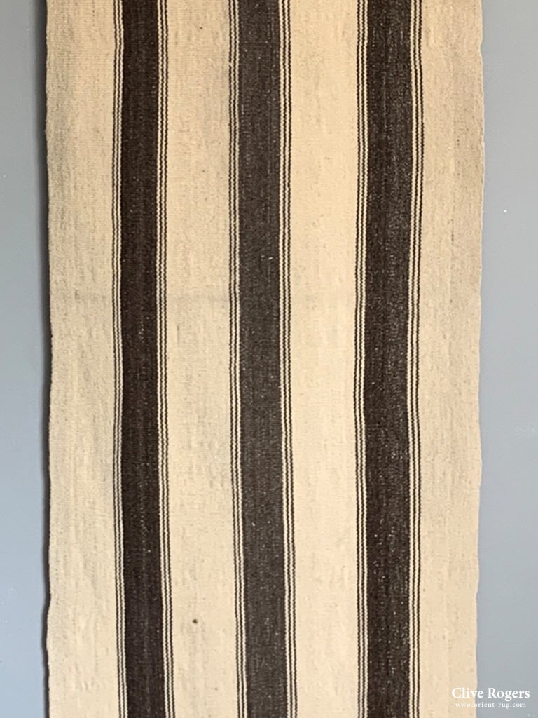 Turkish Plain Stripe Flatweave Wool Runner Mid Cent Runner