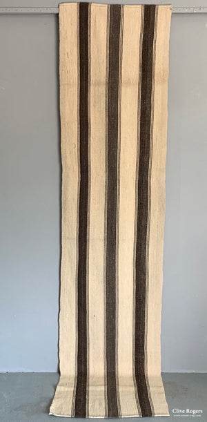 Turkish Plain Stripe Flatweave Wool Runner Mid Cent Runner
