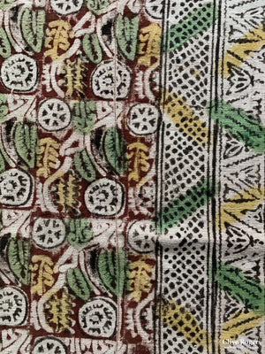 Turkish Wood-Block Print On Heavy Cotton Cover Circa 1900 Block