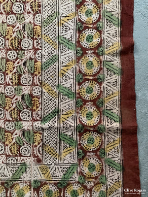 Turkish Wood-Block Print On Heavy Cotton Cover Circa 1900 Block