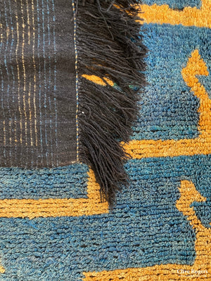 Turkish Tulu Rug With Blue Stepped Seljuk Design (191 X 159Cm)