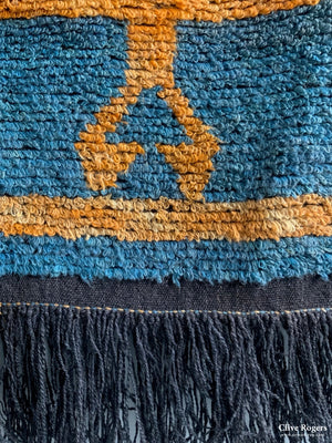 Turkish Tulu Rug With Blue Stepped Seljuk Design (191 X 159Cm)