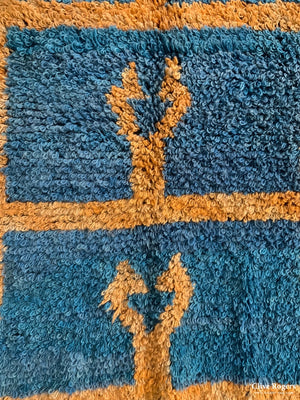 Turkish Tulu Rug With Blue Stepped Seljuk Design (191 X 159Cm)