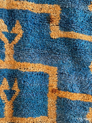 Turkish Tulu Rug With Blue Stepped Seljuk Design (191 X 159Cm)