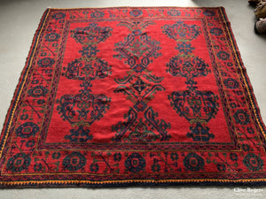 Turkish Ushak Standard Red Square Small Carpet Circa 1920S Carpet