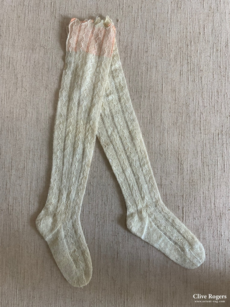 Turkish Vintage Ladys Finely Knotted Mohair Hose (Unused)