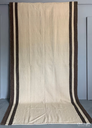 Turkish Warfare Plainweave Heavy Wool Coverlet Made In 2 Vertical Parts Mid Cent Plainweave