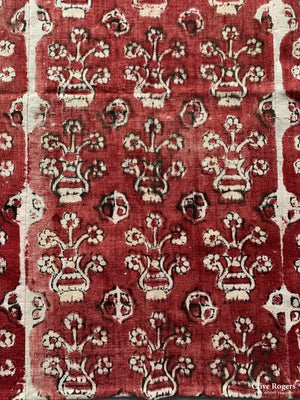 Turkish Wood-Block Print Heavy Cotton Cover First Half 20Th Cent Block