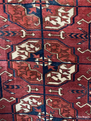 Turkmen Antique Small Carpet Reduced In Size Mid 19Th Cent Carpet