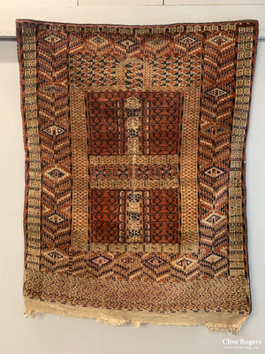 Turkoman Tekke Antique Ensi Rug {Af} ( 155 X 120 Cm) Rug