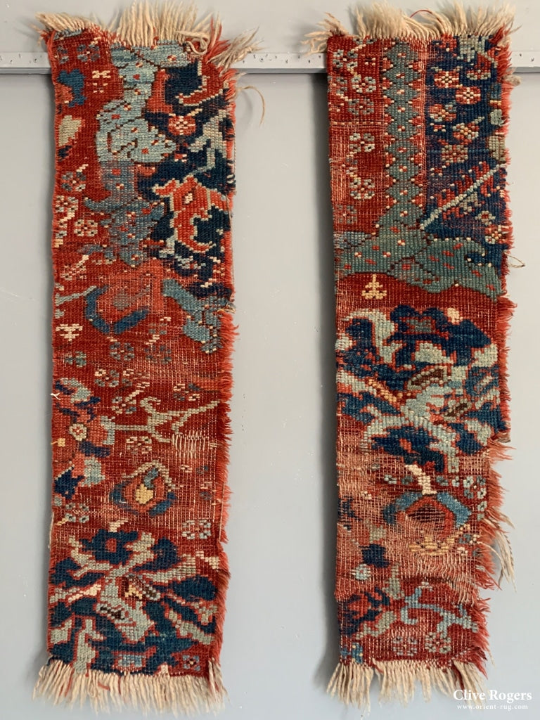Two Fragments From A Turkish Smyrna Large Carpet (2) Late 18Th Cent Fragment