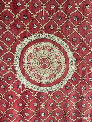 Uzbek Antique Wood Block Print Heavy Cotton (235 X 211Cm)