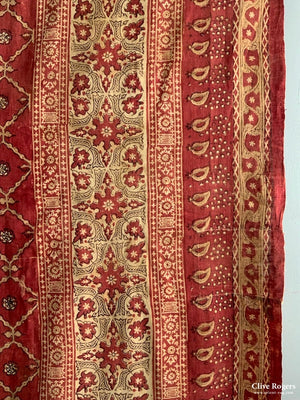 Uzbek Antique Wood Block Print Heavy Cotton (235 X 211Cm)