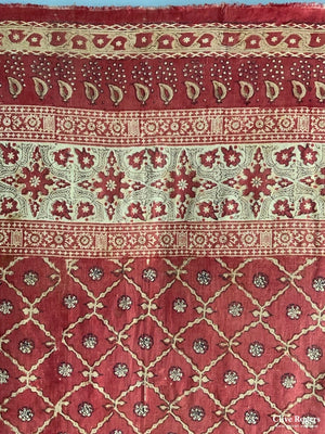 Uzbek Antique Wood Block Print Heavy Cotton (235 X 211Cm)