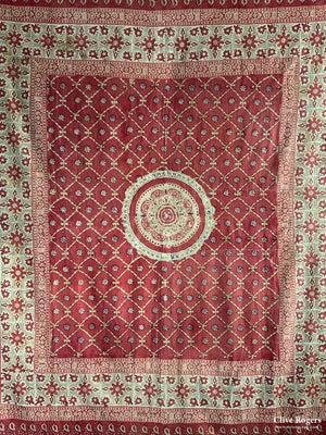 Uzbek Antique Wood Block Print Heavy Cotton (235 X 211Cm)