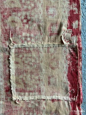 Uzbek Antique Wood Block Print Heavy Cotton (235 X 211Cm)