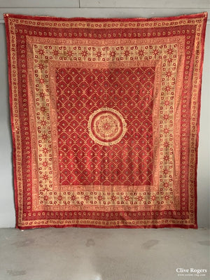 Uzbek Antique Wood Block Print Heavy Cotton (235 X 211Cm)