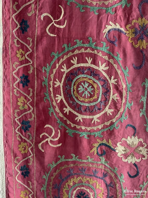 Uzbek Silk Embroidered Suzani (212 X 188Cm)