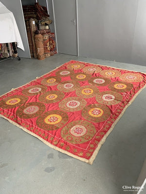 Uzbek Silk Embroidered Suzani (280 X 227Cm)